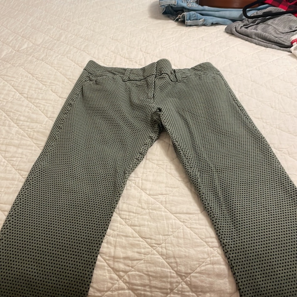 New York & Co. Green Dotted Pants - Picture 3 of 4